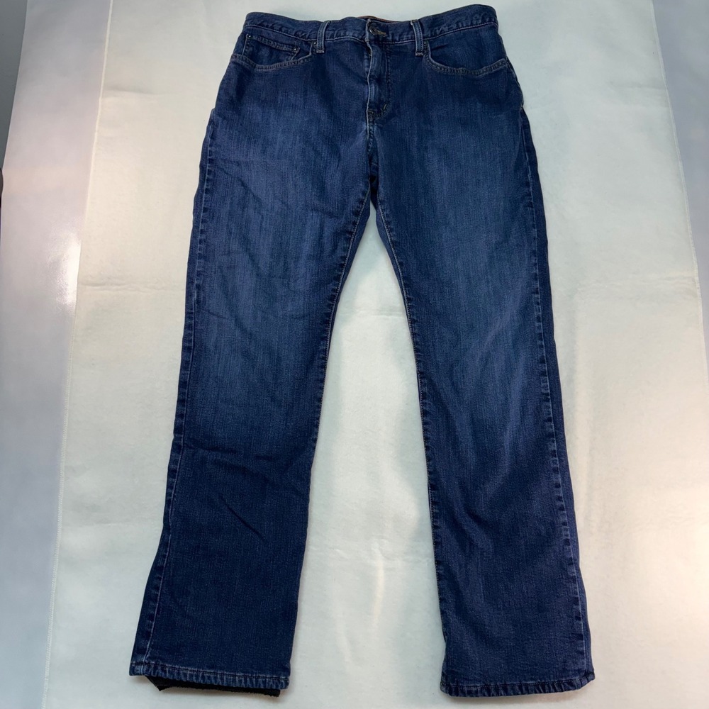 Eddie‎ Bauer Women Straight Fit Fleece Lined Jeans Dark Wash Size 35
